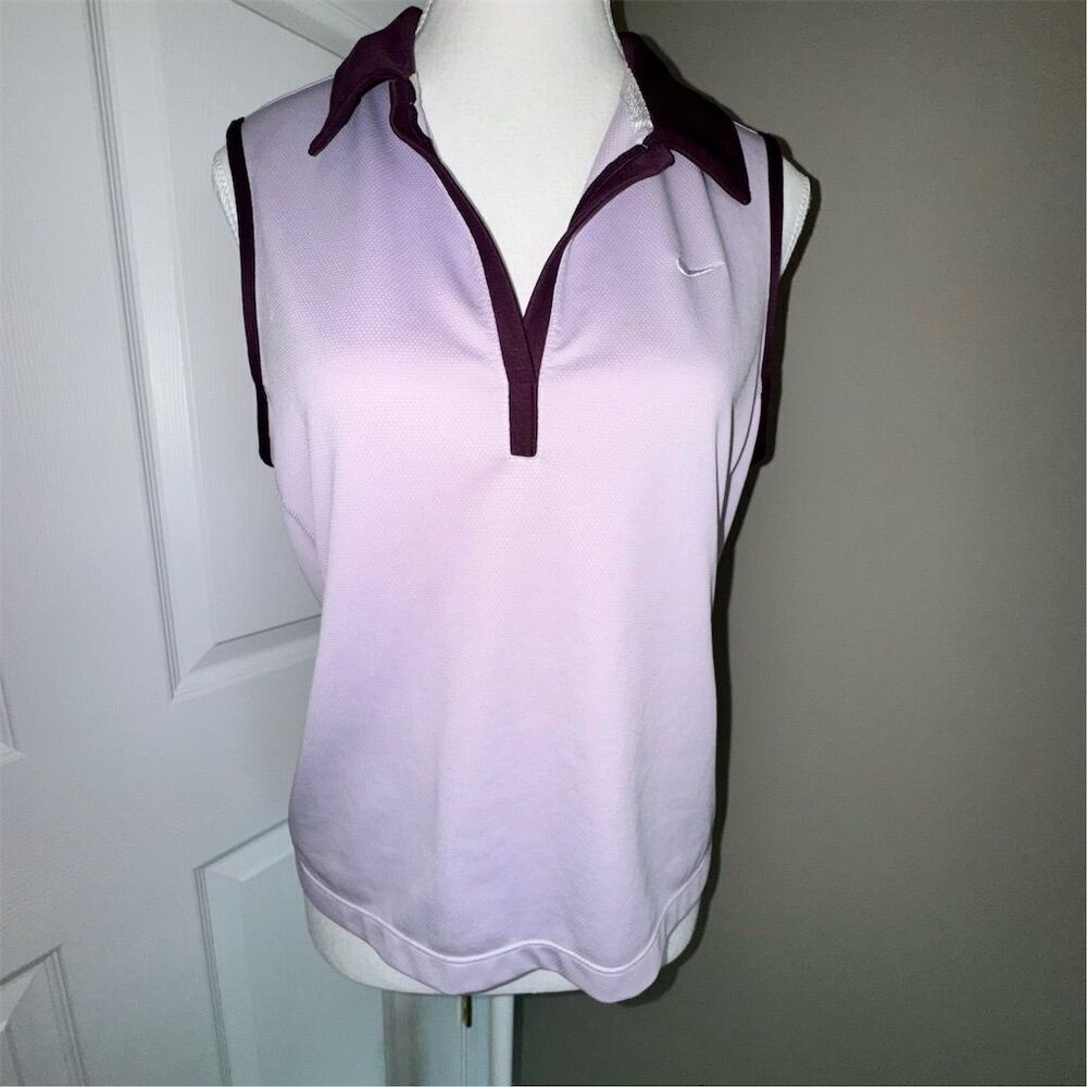 Nike Women's Sphere Dry Purple Sleeveless V-Neck Tennis Golf Tank Top Size L